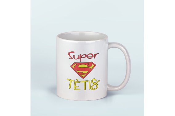 Baltas puodelis "Super tėtis"
